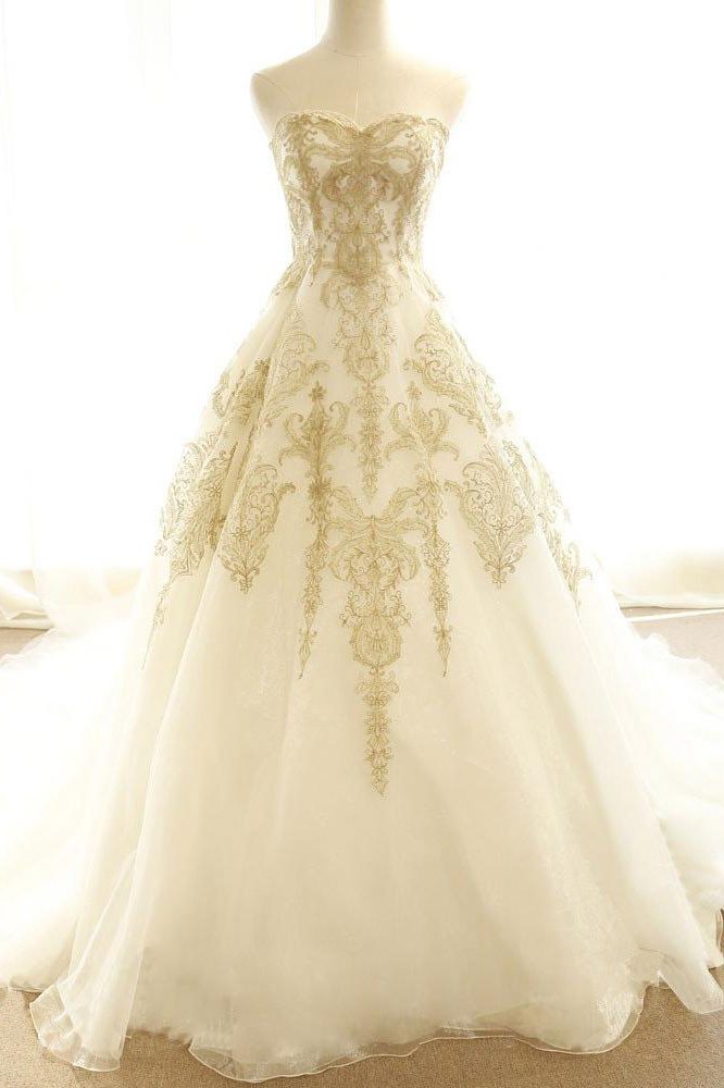 Chic Wedding Dresses,Ivory Gold 