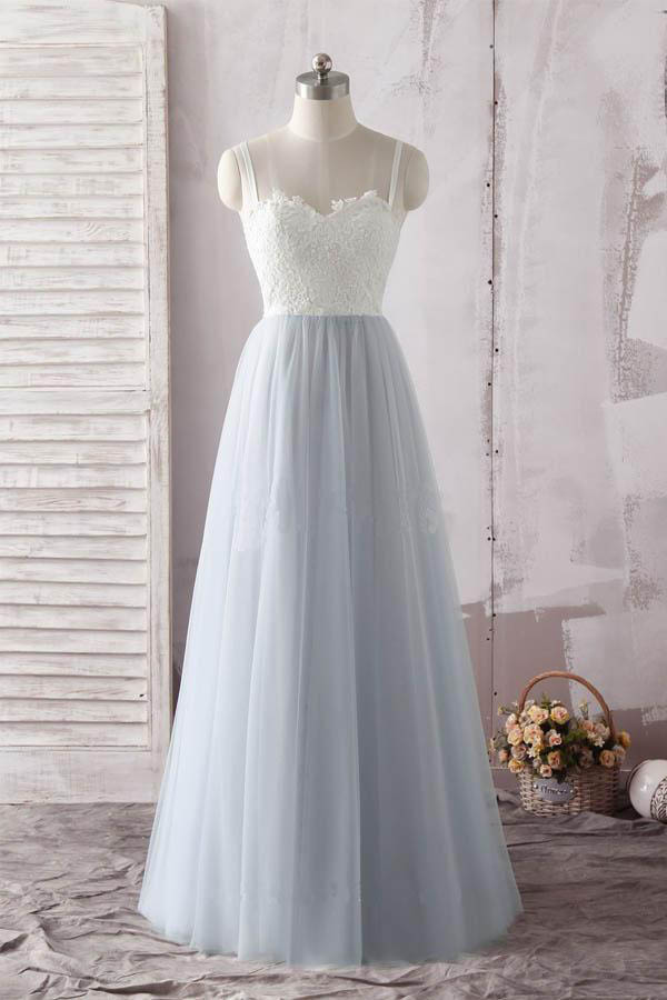 Simple A Line Prom Dresses Spaghetti Straps Sweetheart Evening