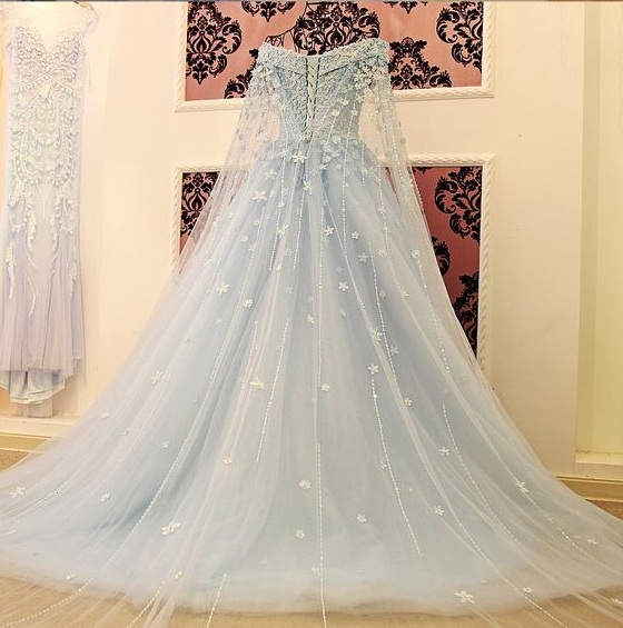 Ice Blue Prom Dresses, Off The Shoulder Prom Dresses, Women's Prom ...