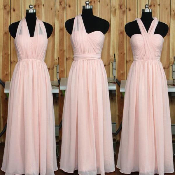 Pink Bridesmaid Dress Sleeveless Bridesmaid Dressesa Line Bridesmaid Gown Chiffon Bridesmaid 8718